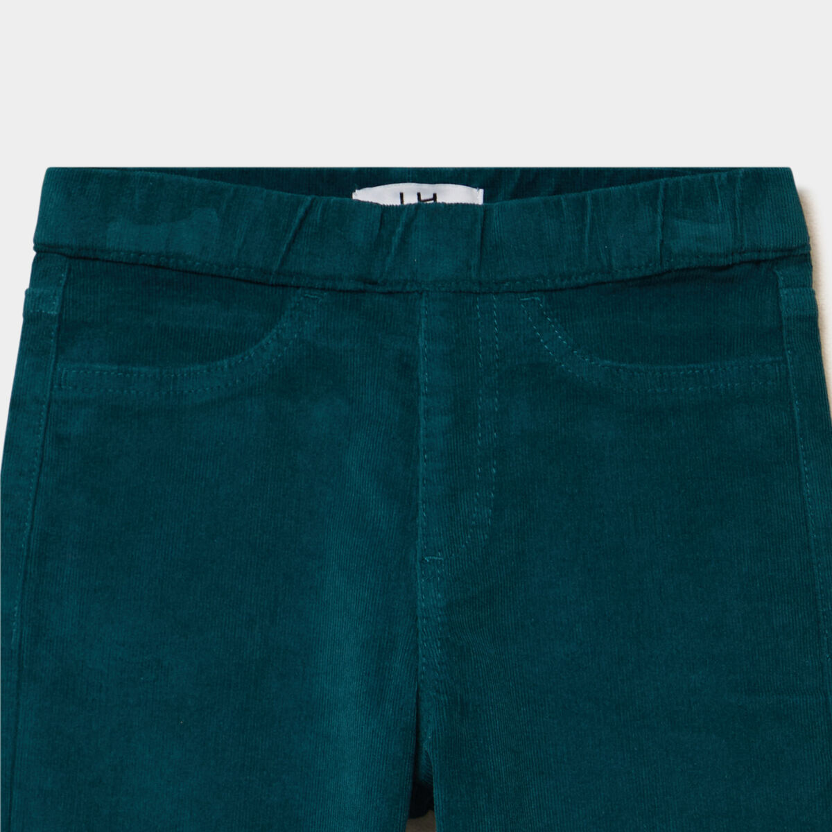 Tregging flare stretch effet velours vert fonc&eacute; fille