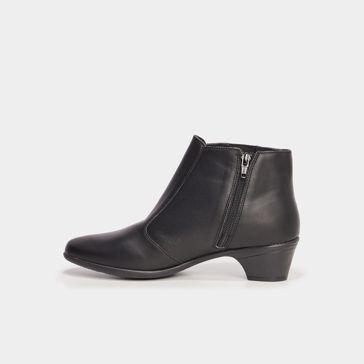 Boots talons fermeture zippée cuir noir femme