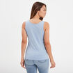 Débardeur bretelles larges coton bleu clair femme