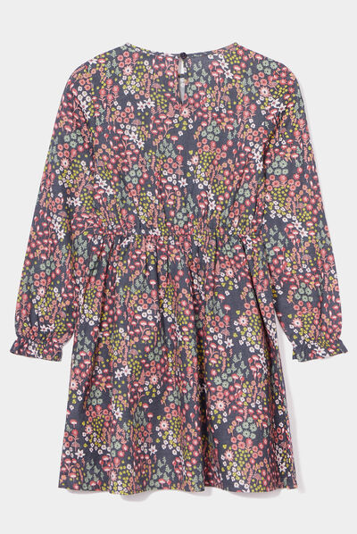 Robe trapèze coton Creeks gris foncé fille