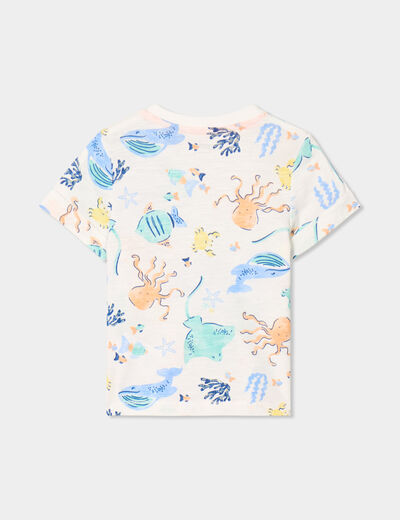 T-shirt manches courtes coton Creeks ecru bébé garçon