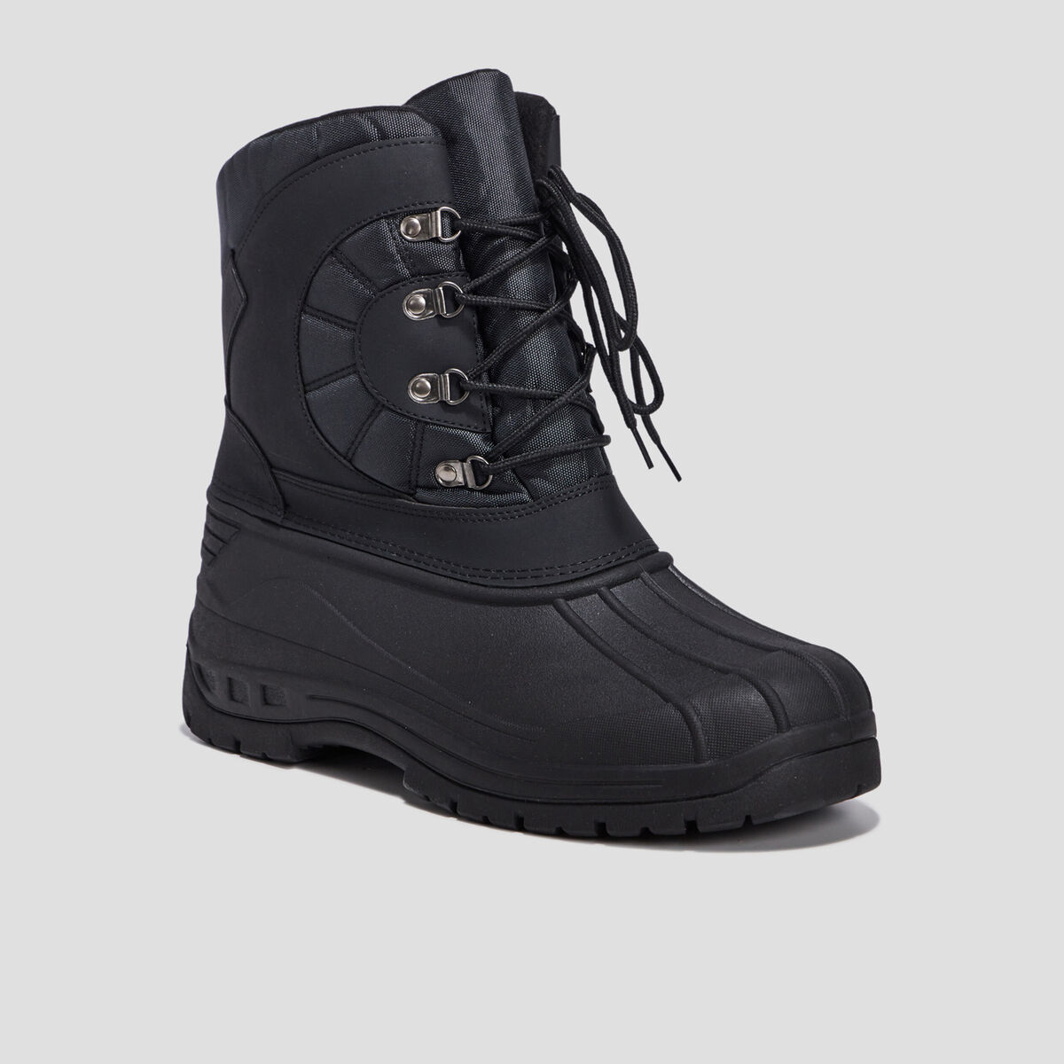 Bottes de neige à lacets noir homme