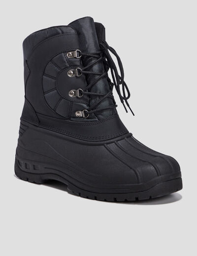 Bottes de neige à lacets noir homme