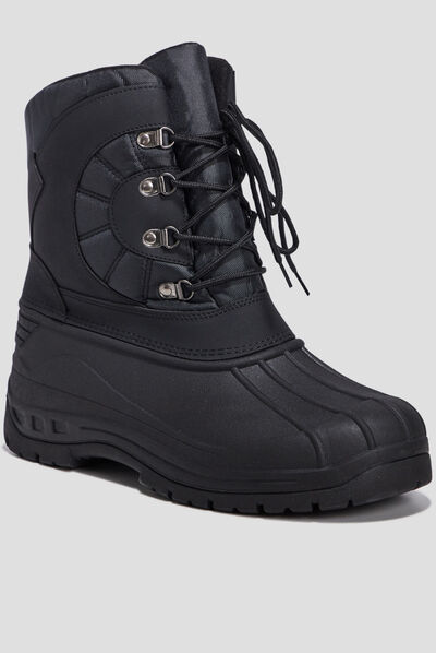 Bottes de neige à lacets noir homme
