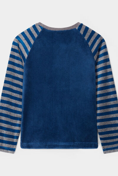Ensemble pyjama pantalon pilou bleu marine garçon