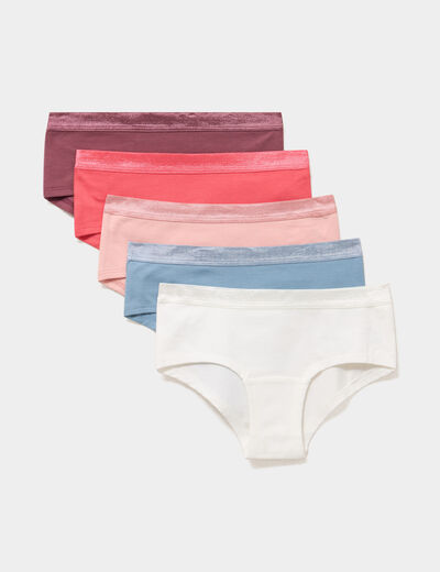 Lot 5 shortys coton majoritaire blanc fille