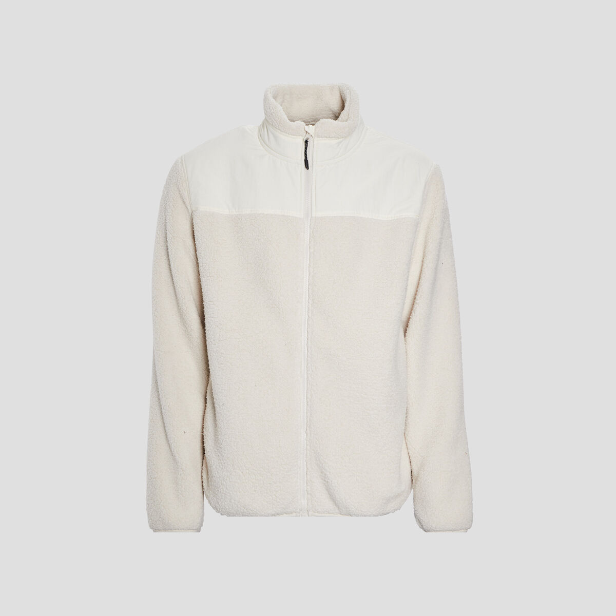Veste polaire avec col montant ivoire homme