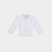 Gilet manches longues boutonné coton blanc bébé fille