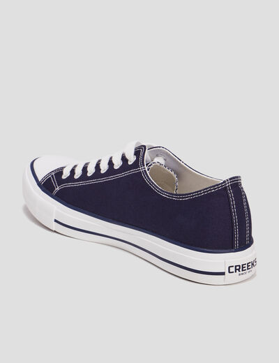 Tennis en toile à lacets bleu marine homme