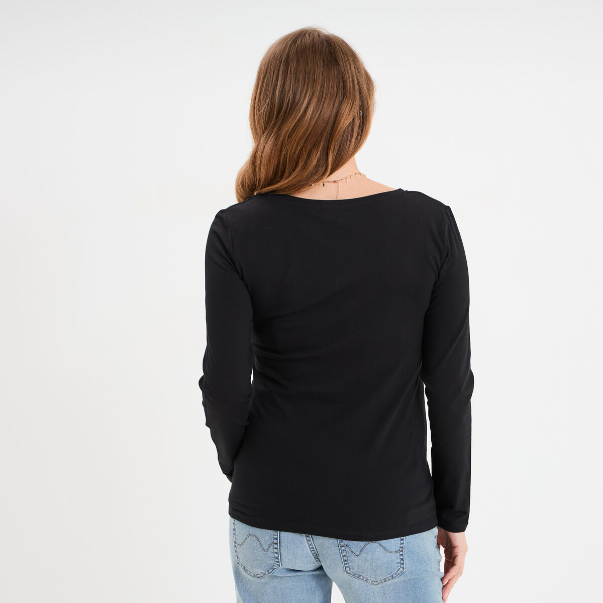 T-shirt allaitement manches longues noir femme maternité