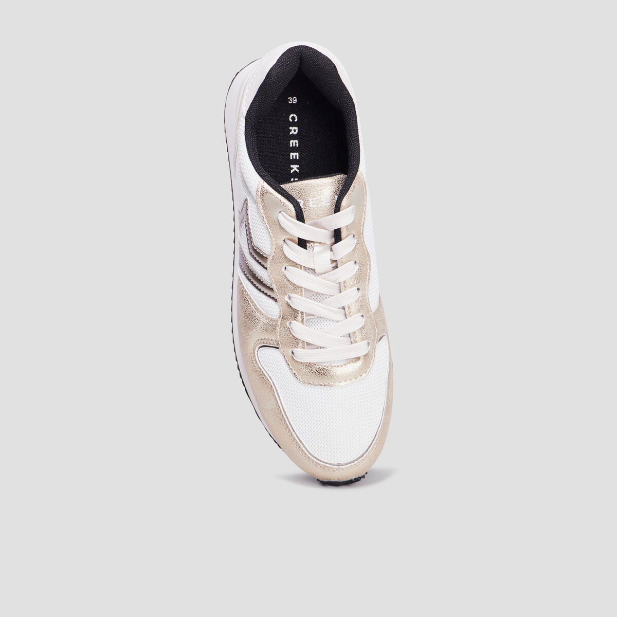Baskets bi-matière à lacets Creeks blanc femme