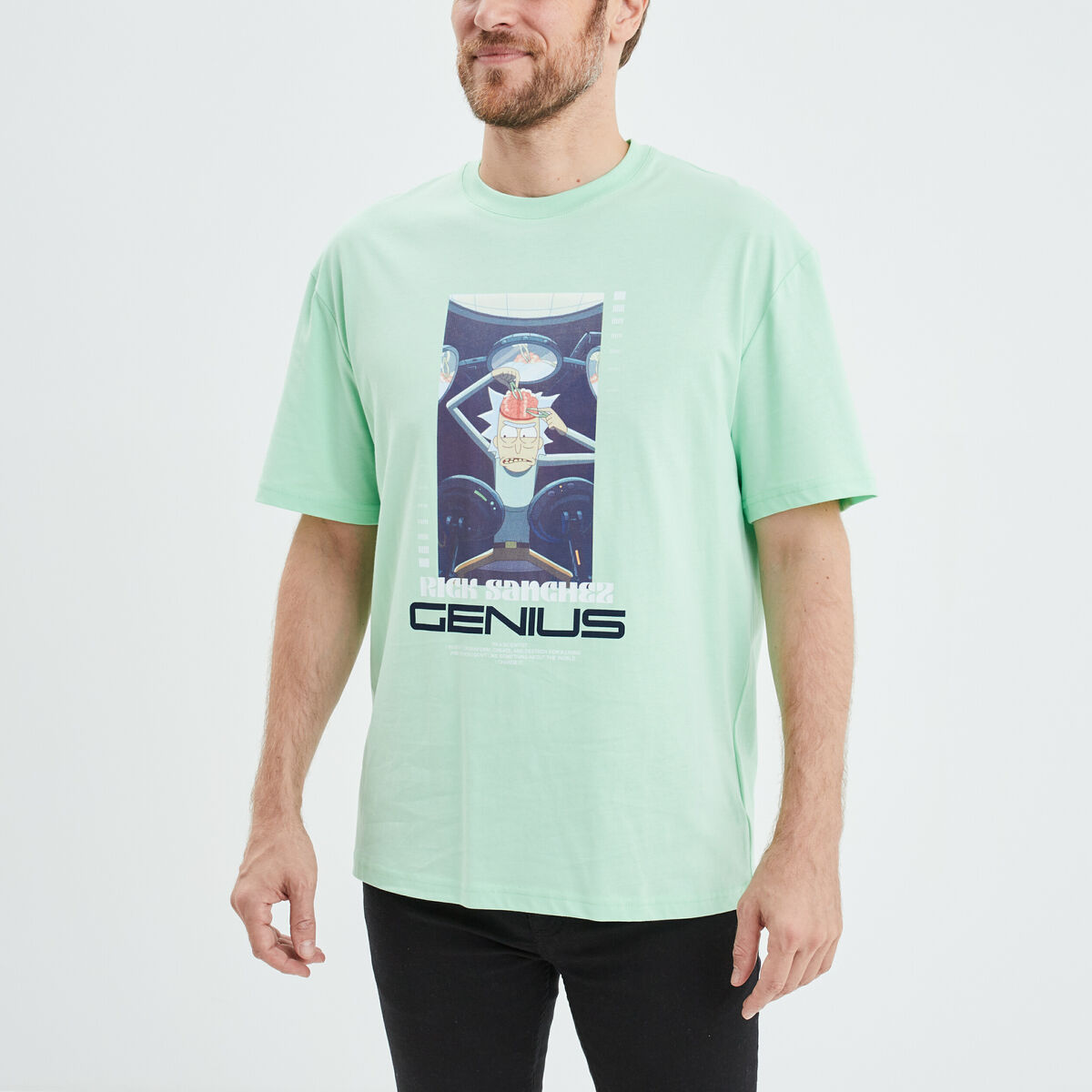 T-shirt manches courtes Rick et Morty vert homme