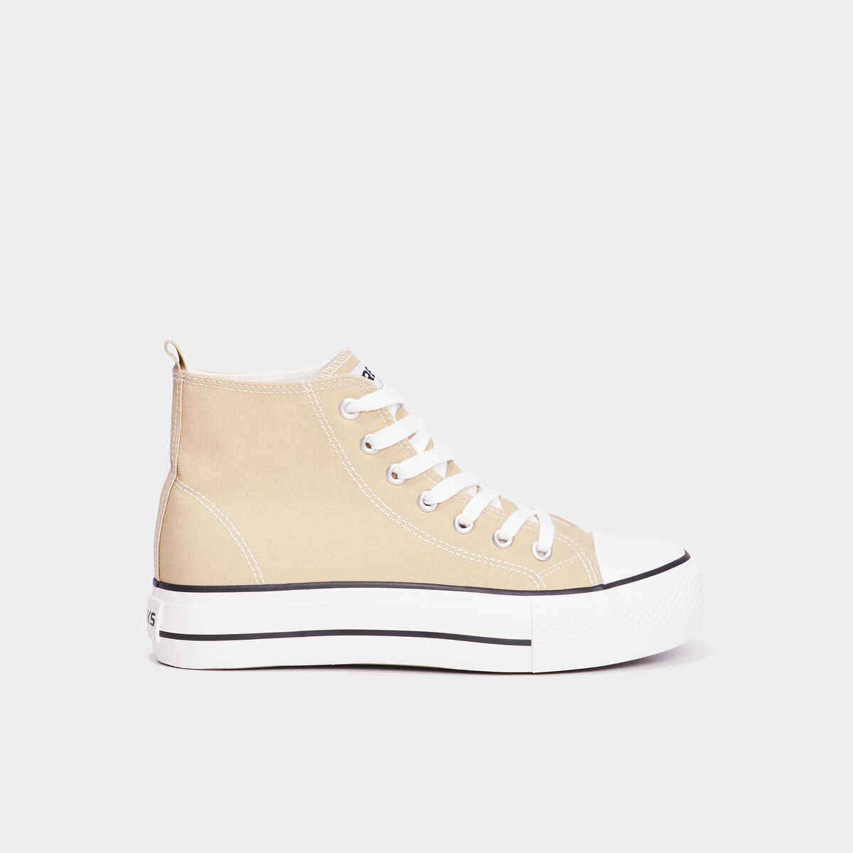Baskets montantes &agrave; lacets Creeks sable femme