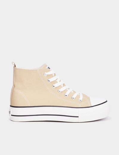 Baskets montantes &agrave; lacets Creeks sable femme