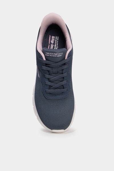Baskets running lacets &eacute;lastiqu&eacute;s Bobs gris femme