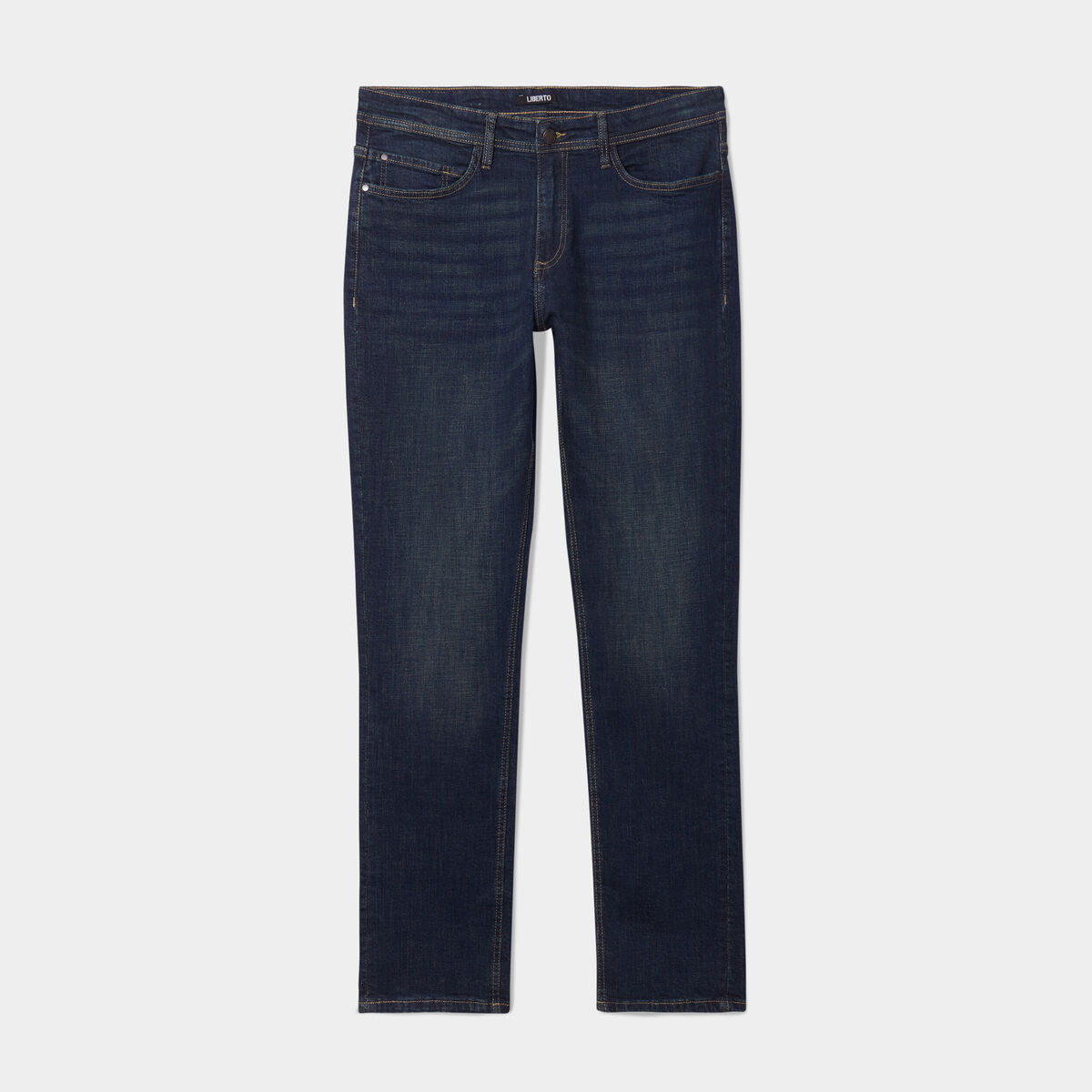 Jeans straight 5 poches Liberto denim brut homme