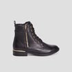 Bottines zipp&eacute;es d&eacute;tail talon noir femme