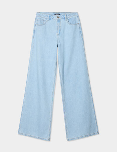Jeans extra wide leg taille haute Creeks denim triple stone femme