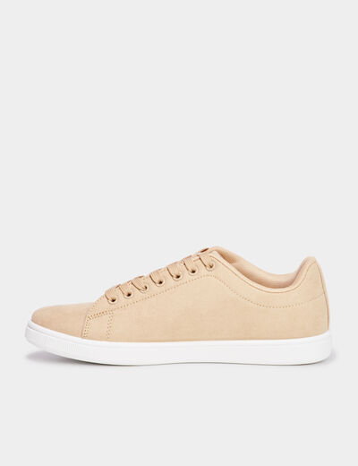 Tennis basses à lacets sable femme