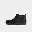 Boots confort en cuir noir femme