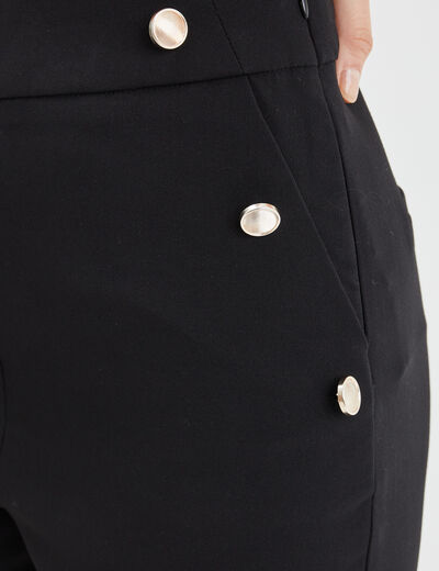 Pantalon droit à pont 2 poches Mosquitos noir femme