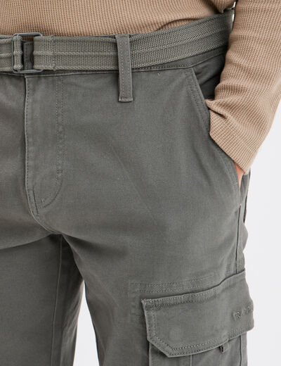 Pantalon cargo ceinturé Trappeur gris homme