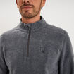Sweat polaire col camionneur gris argent homme