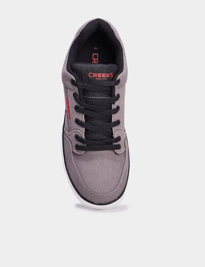 Tennis basses en toile à lacets gris homme