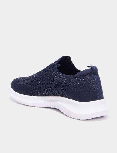 Baskets running &eacute;lastiqu&eacute;es slip-on bleu marine femme