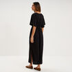 Robe longue &eacute;vas&eacute;e col cache-coeur noir femme