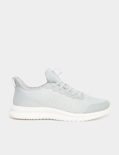 Baskets running gris clair femme