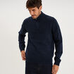 Pull col camionneur manches longues bleu marine homme