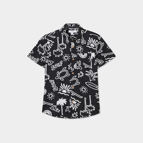 Chemise manches courtes noir garçon