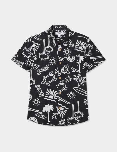 Chemise manches courtes noir garçon