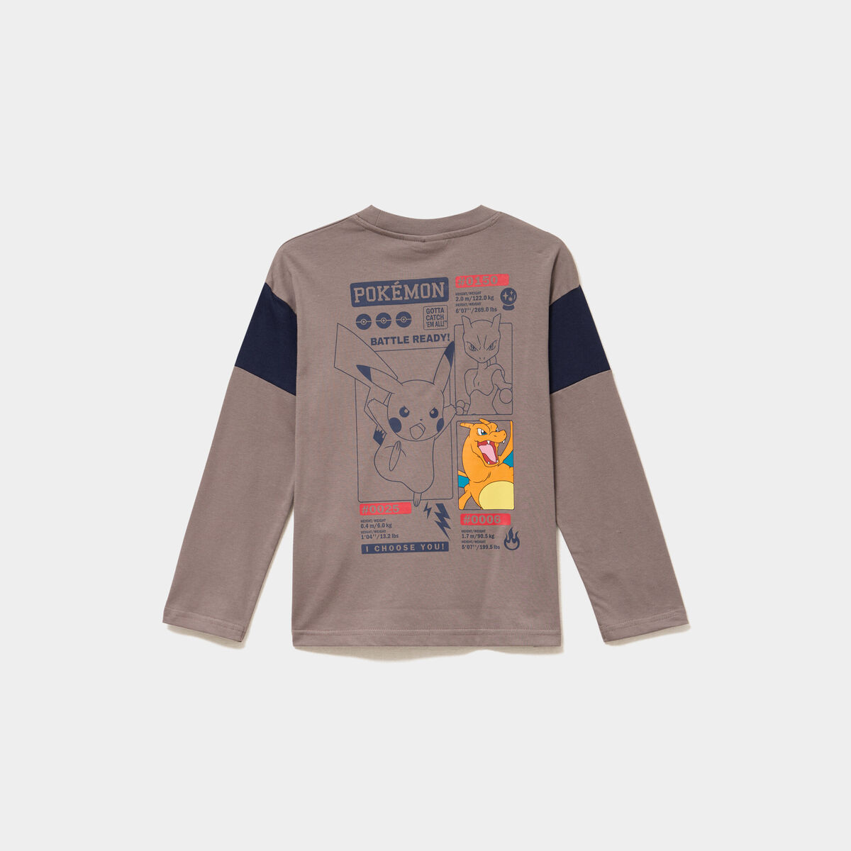 T-shirt manches longues coton Pok&eacute;mon sable gar&ccedil;on