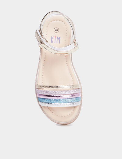 Sandales brides à scratchs multicolore fille