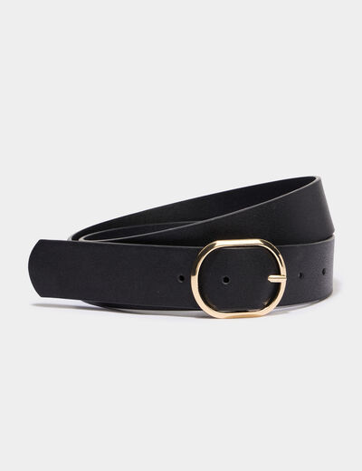 Ceinture avec boucle noir femme