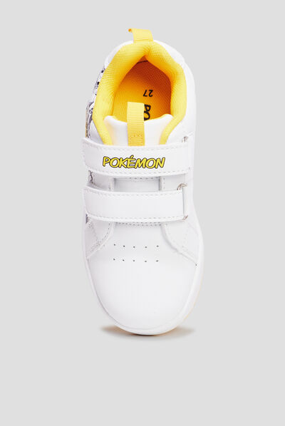 Tennis basses à scratchs Pokémon Pikachu blanc garçon