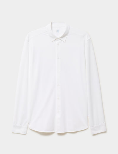 Chemise manches longues stretch blanc homme