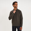 Pull col polo zipp&eacute; manches longues vert homme
