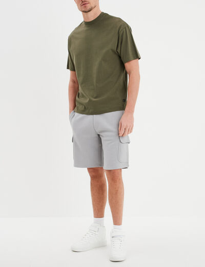 Bermuda de jogging avec poches côtés gris homme