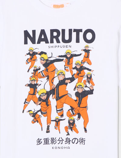 T-shirt manches courtes coton Naruto blanc garçon