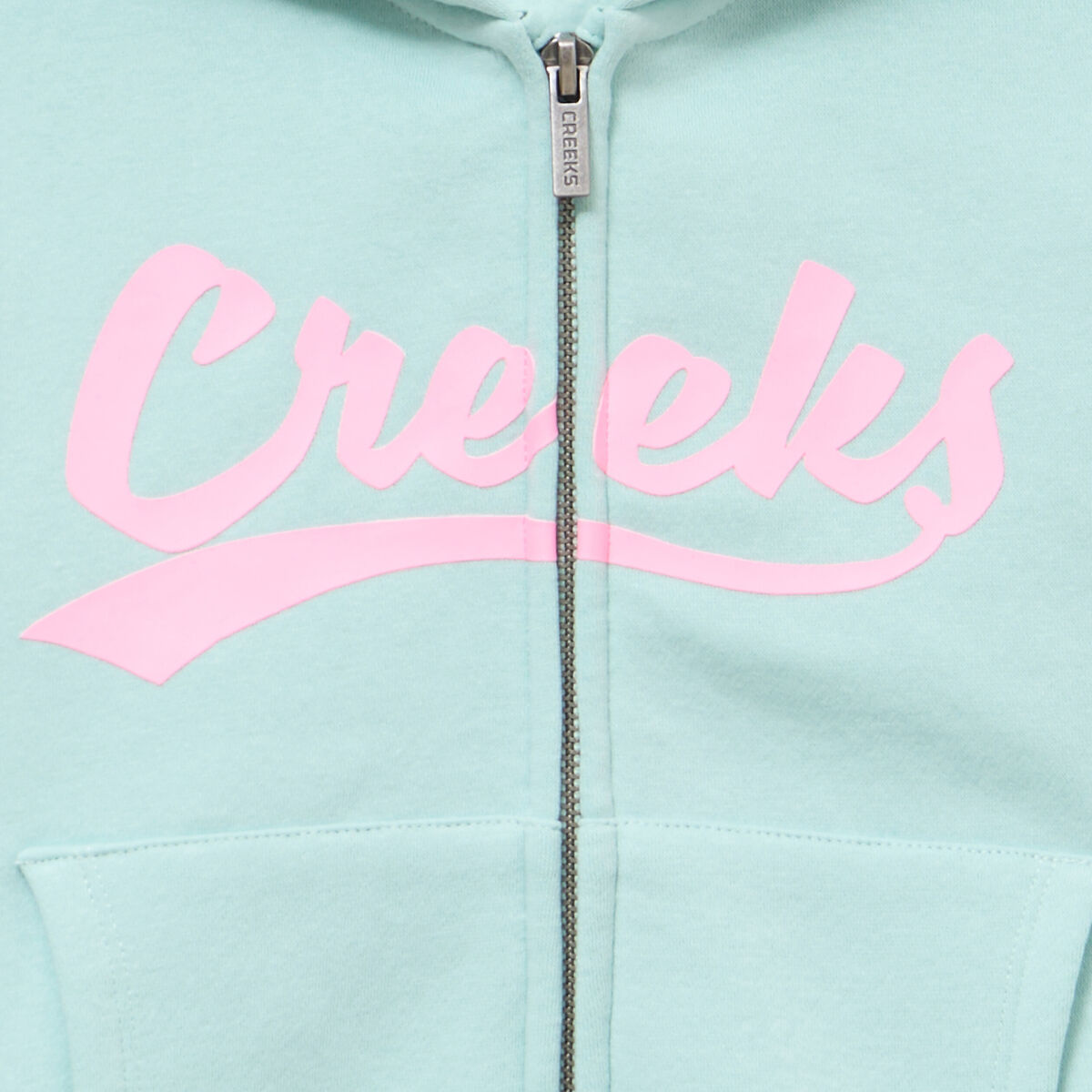 Sweat zipp&eacute; &agrave; capuche vert pastel fille