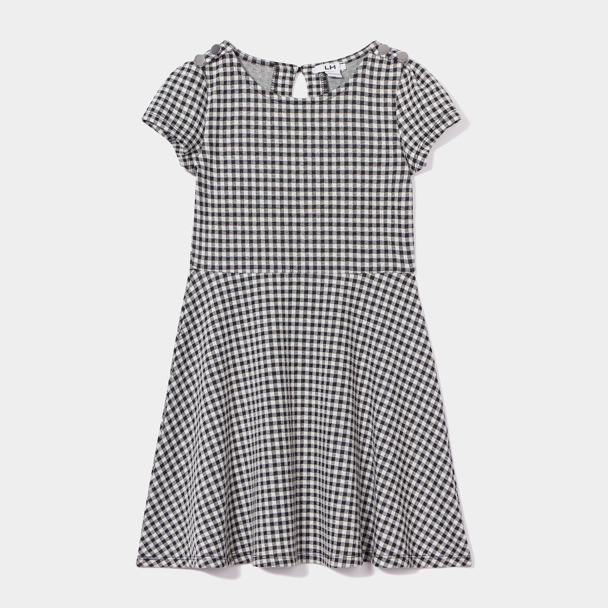 Robe patineuse manches courtes ecru fille