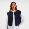 Veste sans manches bleu fonc&eacute; femme