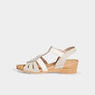 Sandales compensées pied large blanc femme