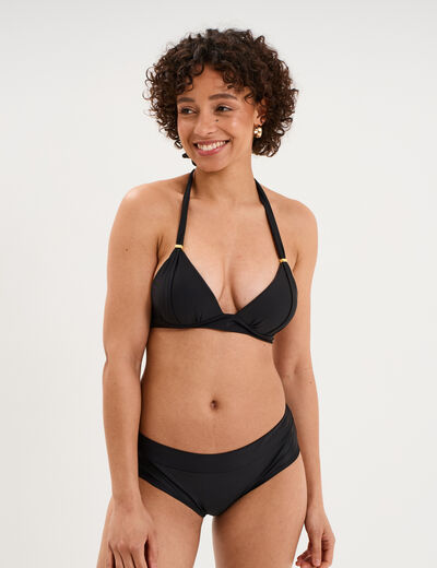 Haut de maillot de bain forme triangle noir femme