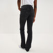 Jean flare taille basse denim noir femme