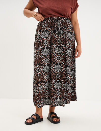 Jupe longue &eacute;vas&eacute;e noir femme grande taille