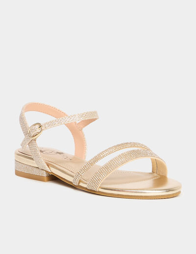 Sandales de c&eacute;r&eacute;monie avec strass jaune or fille